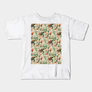 Decorative floral botanic green red Kids T-Shirt